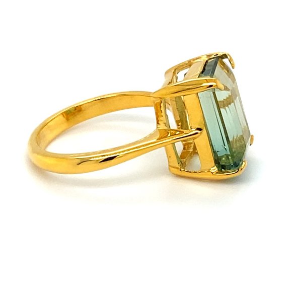 BiColor Tourmaline 7.60ct Solid 14K Yellow Gold Ring - Picture 3 of 7